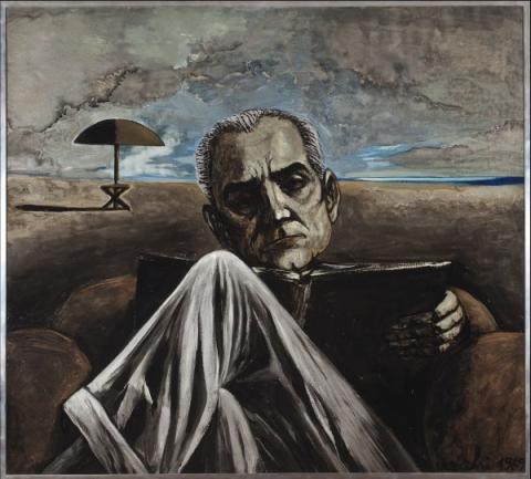 Sergio Vacchi. Ritratto di Moravia